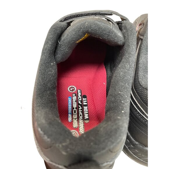 Skechers Work Wide Mens Black hook loop slip resistant sneakers Sz 10.5 SKU 9613 - Picture 8 of 16